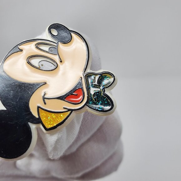 Disney Mickey Plastic VTG Very Rare H2F Pin - Sparkling Nostalgia! - Picture 4 of 11